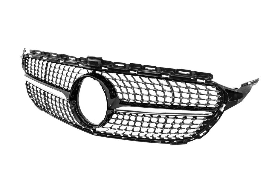 Mercedes C-class W205 2014–2021 Frontgrill Diamond Black (för Avantgarde/AMG-Line/C43 AMG) 2014-2021, utan kamera Foto 2
