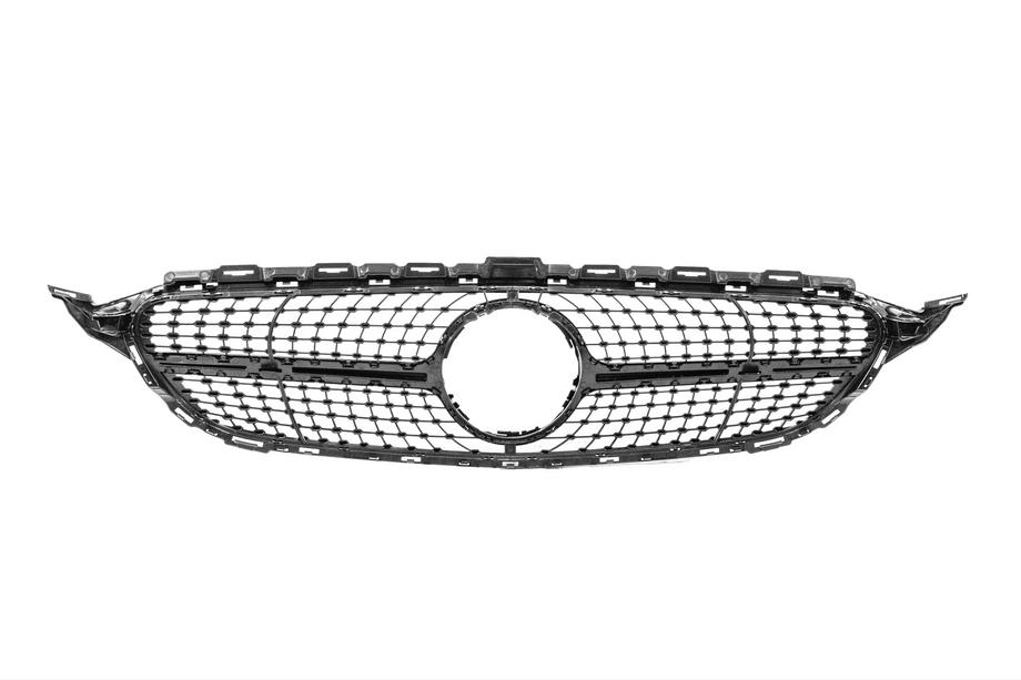 Mercedes C-class W205 2014–2021 Frontgrill Diamond Black (för Avantgarde/AMG-Line/C43 AMG) 2014-2021, utan kamera Foto 5