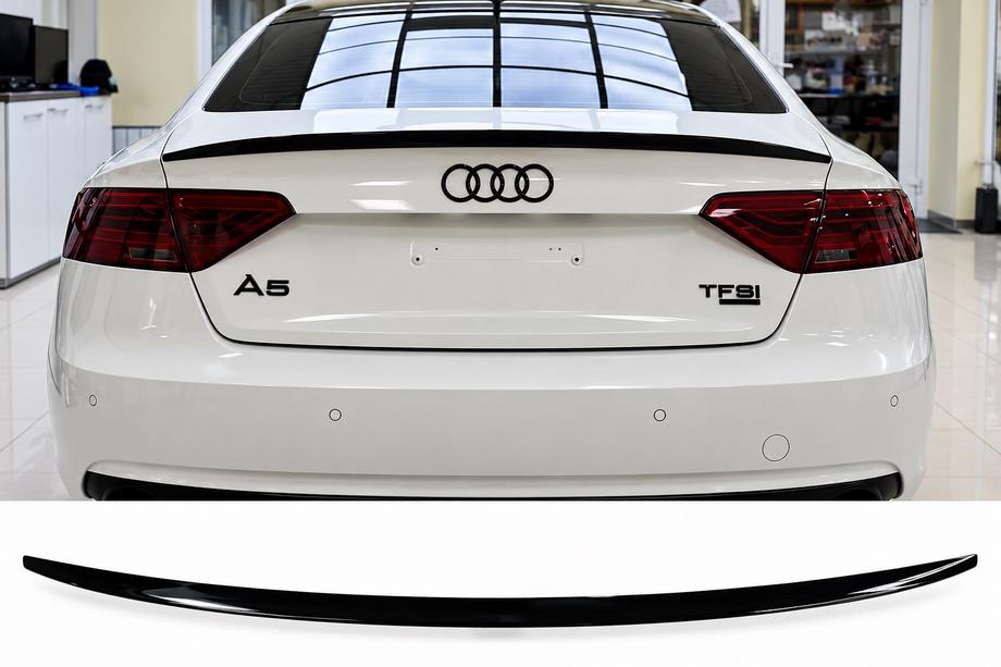 Audi A5 2007–2015 S-Style bakspoiler (för Sportback, blank svart) Foto 1