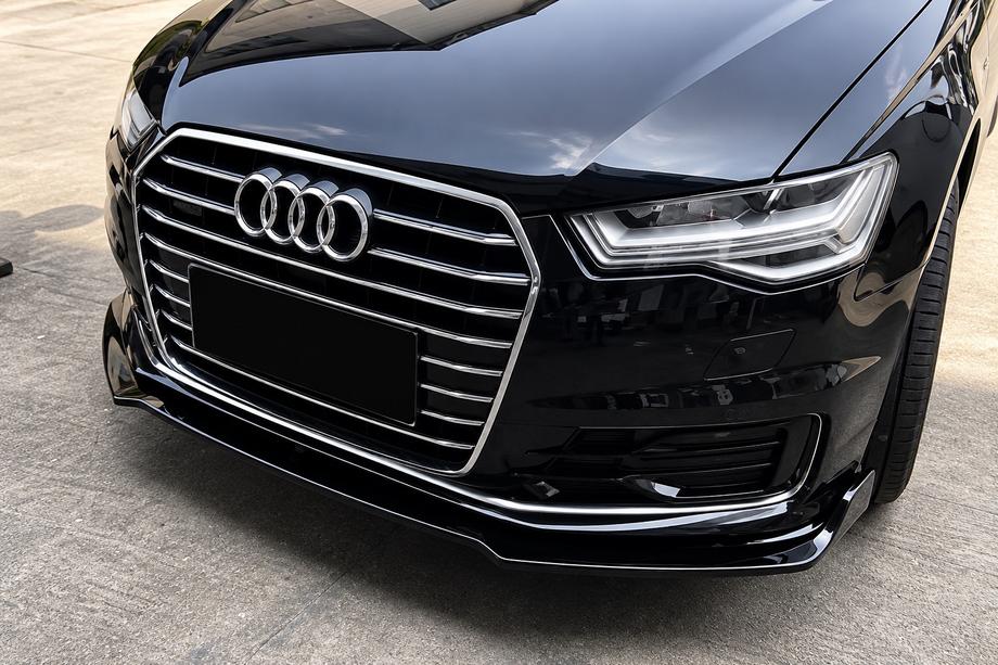 Audi A6 C7 2011–2018 Front bumper lip spoiler (för Base 2014-2018, ABS) Foto 1