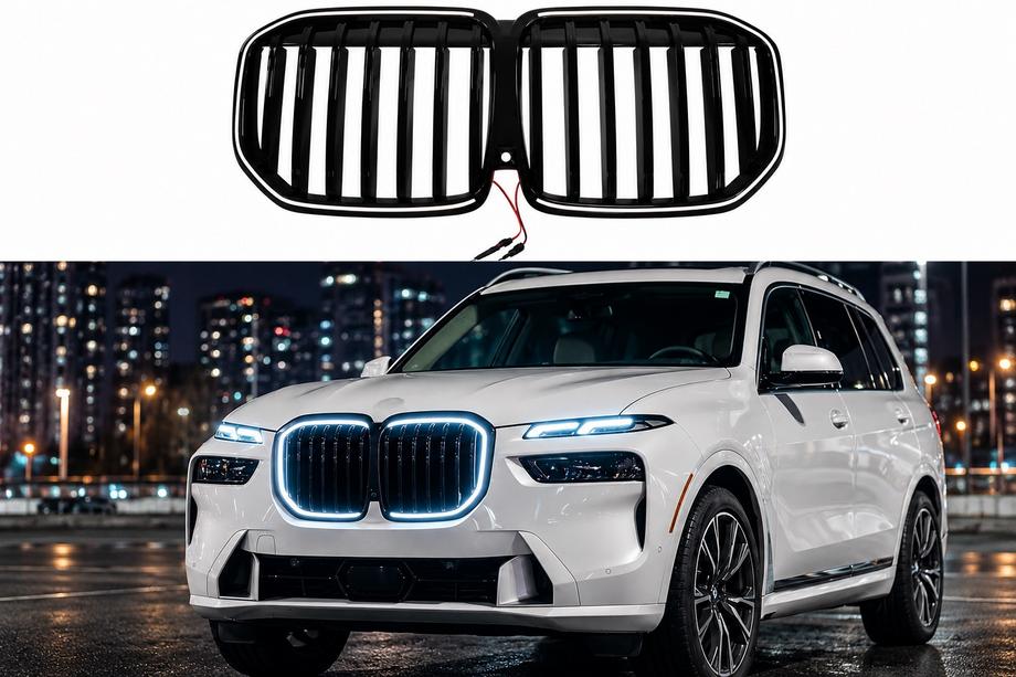 BMW X7 G07 2019– Njurgrillar 1 Bar LED (2023+, svart högglans) Foto 1