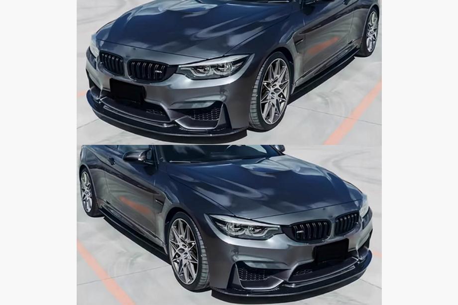 BMW 3-serien F30/F31 2012–2019 Frontläpp till stötfångare Lip V14 (för F80, kolfiber) Foto 2