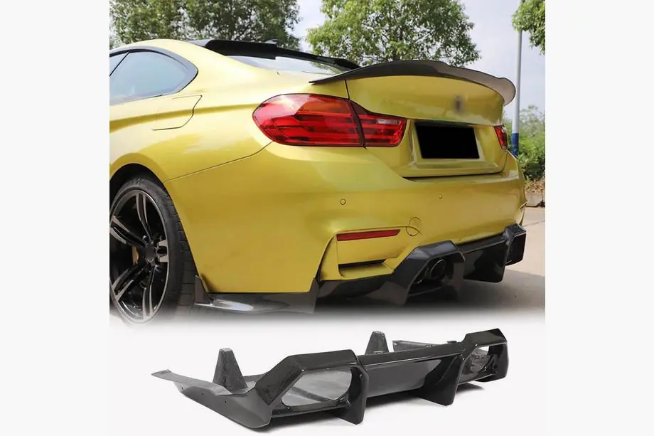 BMW 3-serien F30/F31 2012–2019 Bakre stötfångardiffusor V13 (för F80, kolfiber) Foto 1