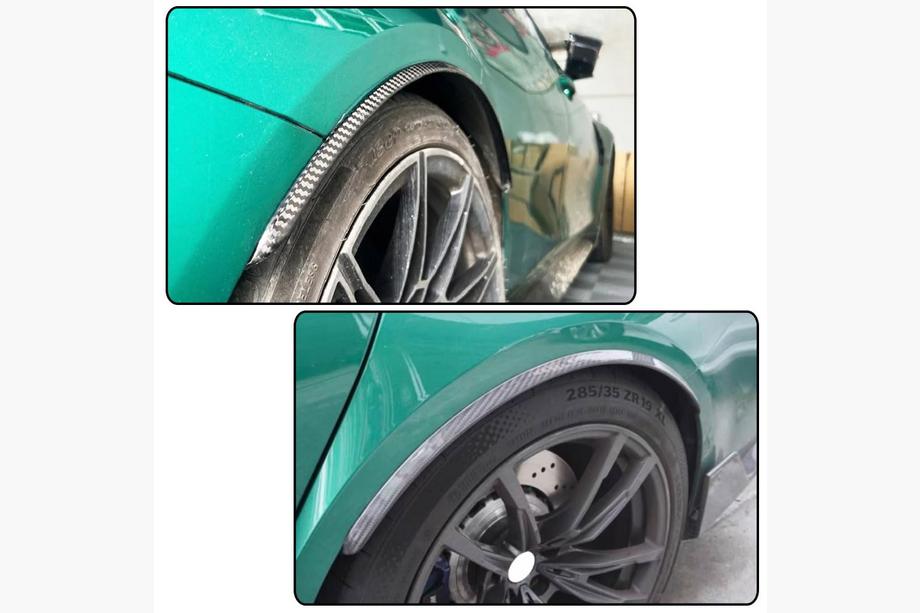 BMW 3-serien G20/G21 2018– Kolfiber skärmkantslister bak (för G80) Foto 3