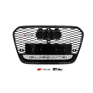 Svart RS-style frontgrill med Quattro-text (2011-2014, för kamera) foto 1