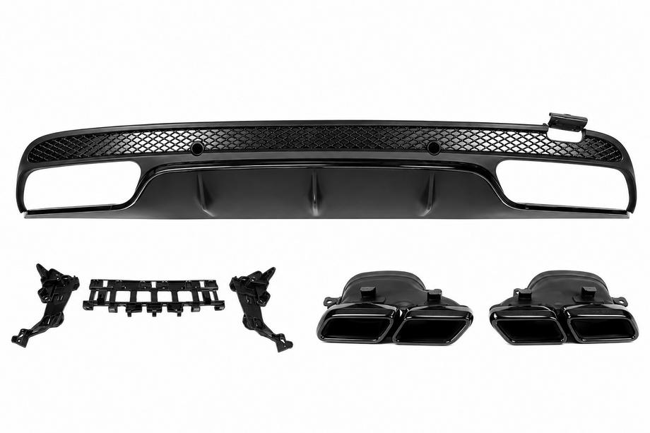 Mercedes C-class W205 2014–2021 Bakre diffuser med avgasändrör Black (C63-design 2014-2018) Foto 1