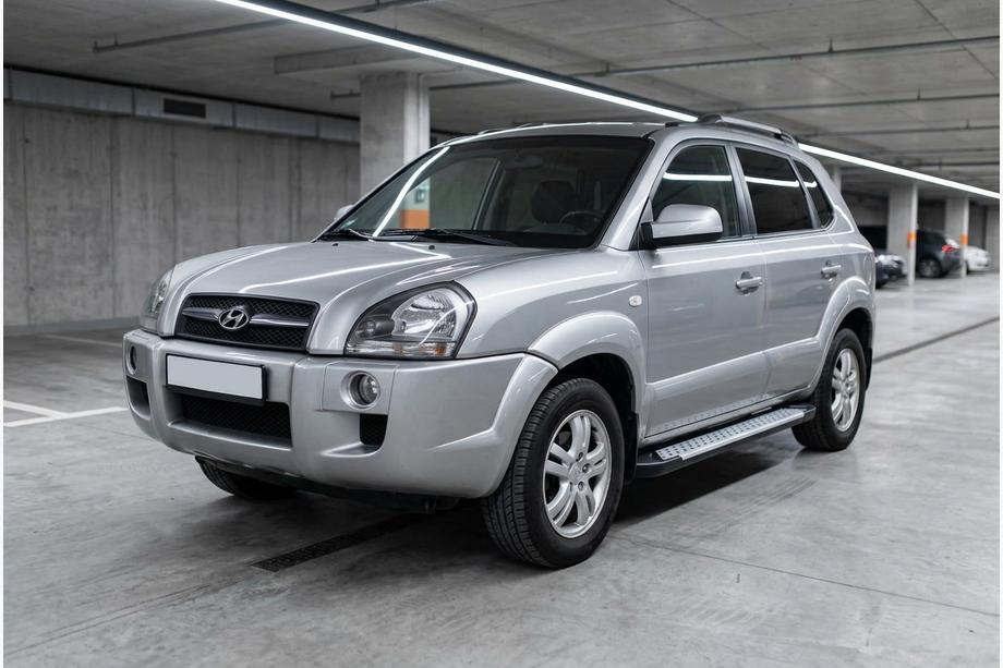 Hyundai Tucson JM 2004– Sidosteg Allmond Grey (2 st, aluminium) Foto 1