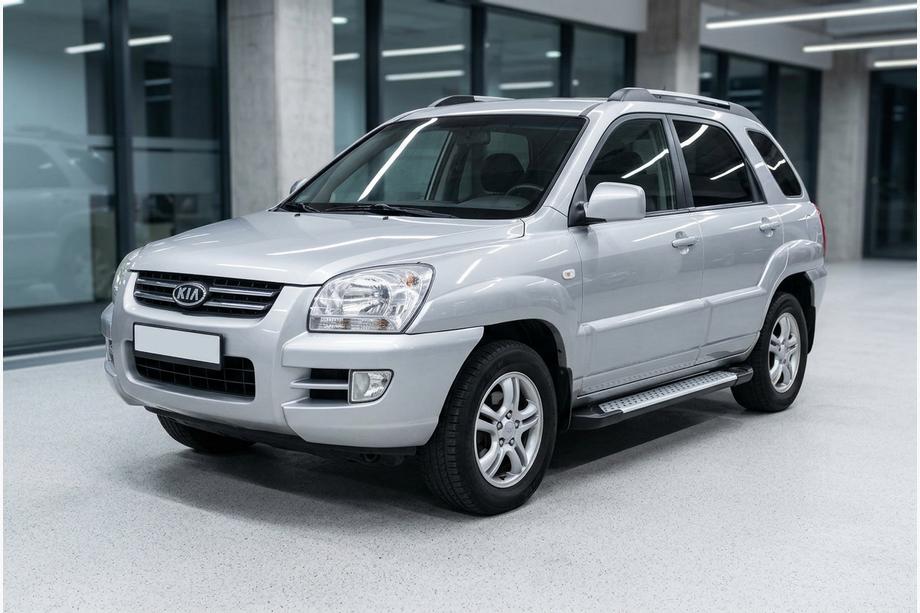 Kia Sportage 2004–2010 Sidosteg Allmond Grey (2 st, aluminium) Foto 1