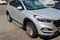 Hyundai Tucson TL 2016–2021 Sidosteg Allmond Grey (2 st, aluminium) foto 1