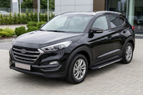 Hyundai Tucson TL 2016–2021 Sidosteg Bosphorus Grey (2 st, aluminium) foto 1