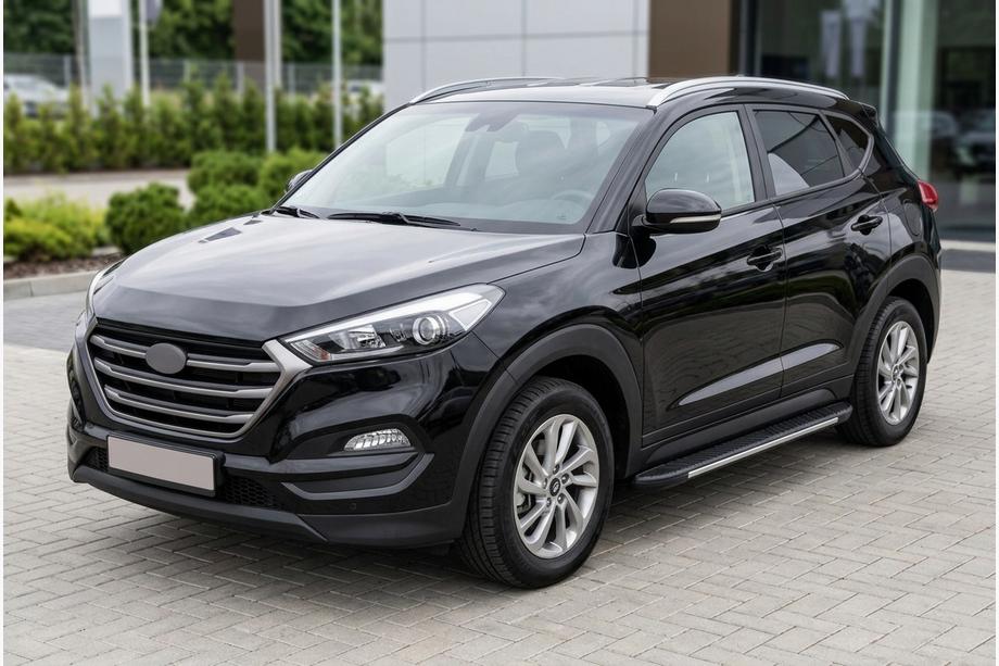 Hyundai Tucson TL 2016–2021 Sidosteg Bosphorus Grey (2 st, aluminium) Image