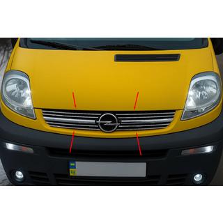 Kromlister till grill 2001-2007 (8 st, rostfritt) Opel Vivaro 2001–2015 foto 1