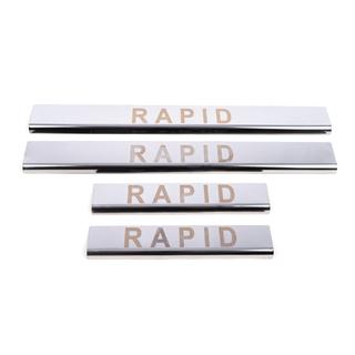 Instegslister Carmos V1 (4 st, rostfritt stål) Skoda Rapid 2012–2019 foto 2