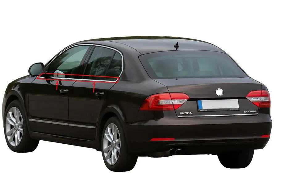 Skoda Superb 2009–2015 Fönsterlister (4 st, rostfritt) Image