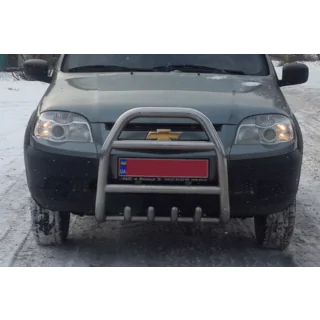 Frontbåge QT007 (rostfritt stål) Chevrolet Niva 1998–2020 foto 2