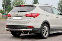 Hyundai Santa Fe 3 2012–2018 Bakre skyddsbåge AK002 (rostfritt) foto 2