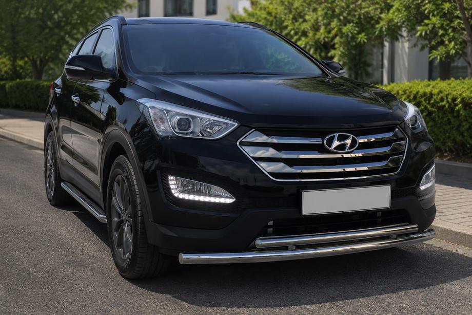 Hyundai Santa Fe 3 2012–2018 Främre frontskyddsbåge ST014 (rostfritt stål) Image