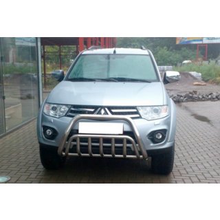 Främre frontbåge WT002 (rostfritt stål) Mitsubishi Pajero Sport 2008–2015 foto 1