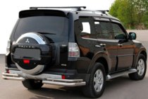 Mitsubishi Pajero Wagon IV 2006–2021 Bakre skyddsbåge AK003 Dubbel (rostfritt) foto 1