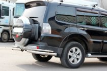 Mitsubishi Pajero Wagon IV 2006–2021 Bakre skyddsbåge AK003 Dubbel (rostfritt) foto 3