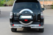 Mitsubishi Pajero Wagon IV 2006–2021 Bakre skyddsbåge AK003 Dubbel (rostfritt) foto 2