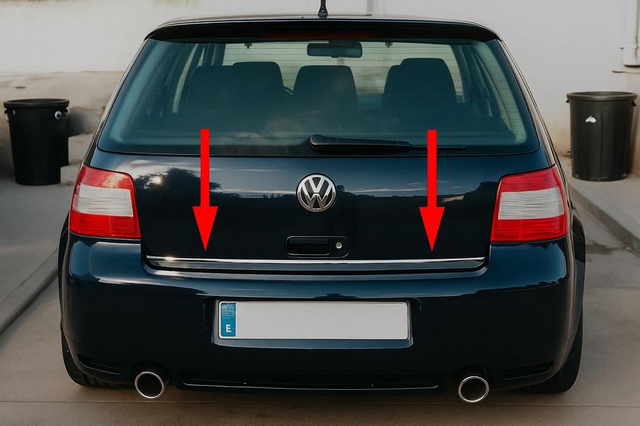 Volkswagen Golf 4 1997–2006 Kantlist för bagagelucka (rostfritt stål) Image