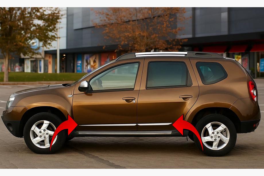 Renault Duster 2008–2017 Dörrlister (4 st, rostfritt stål) Carmos - turkiskt stål Image
