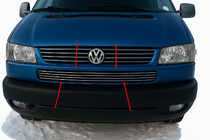 Volkswagen T4 Caravelle/Multivan 1990–2003 Rostfria gallerlister för stötfångare Косою капот (4 st) foto 1