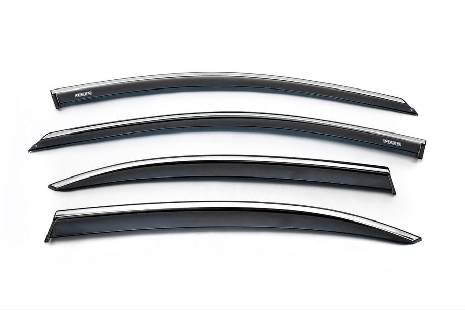 Volkswagen Jetta 2011–2018 Vindavvisare med kromlist (4 st, Niken) Foto 3