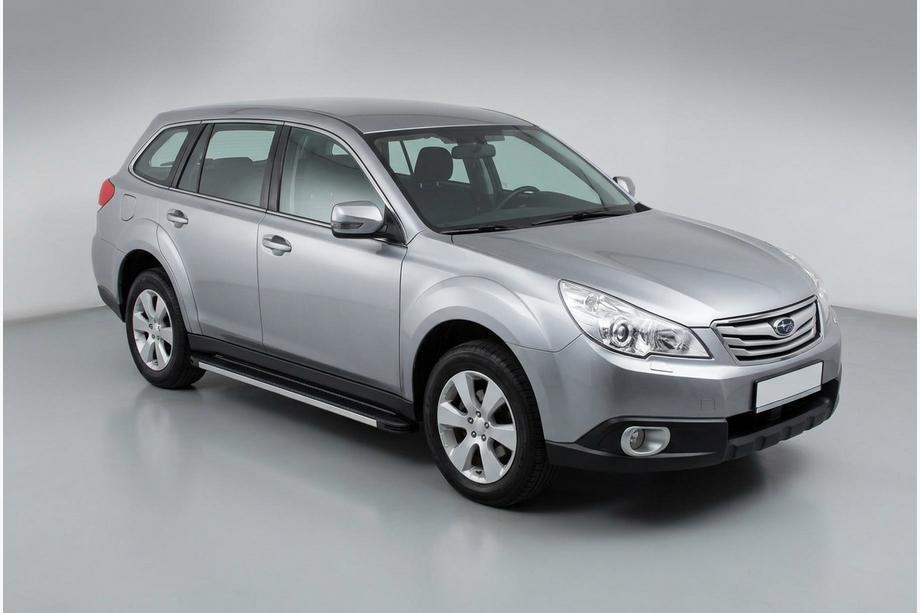 Subaru Outback 2009–2014 Sidosteg Maya V1 (2 st, aluminium) Image