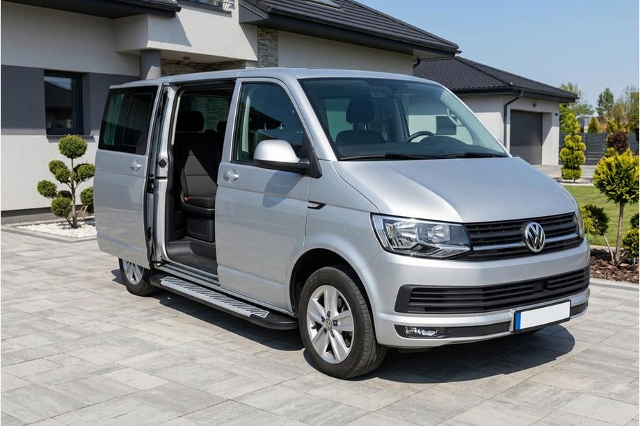 Volkswagen T6 2015–2024 Sidosteg Line (2 st, aluminium) Kort hjulbas Image