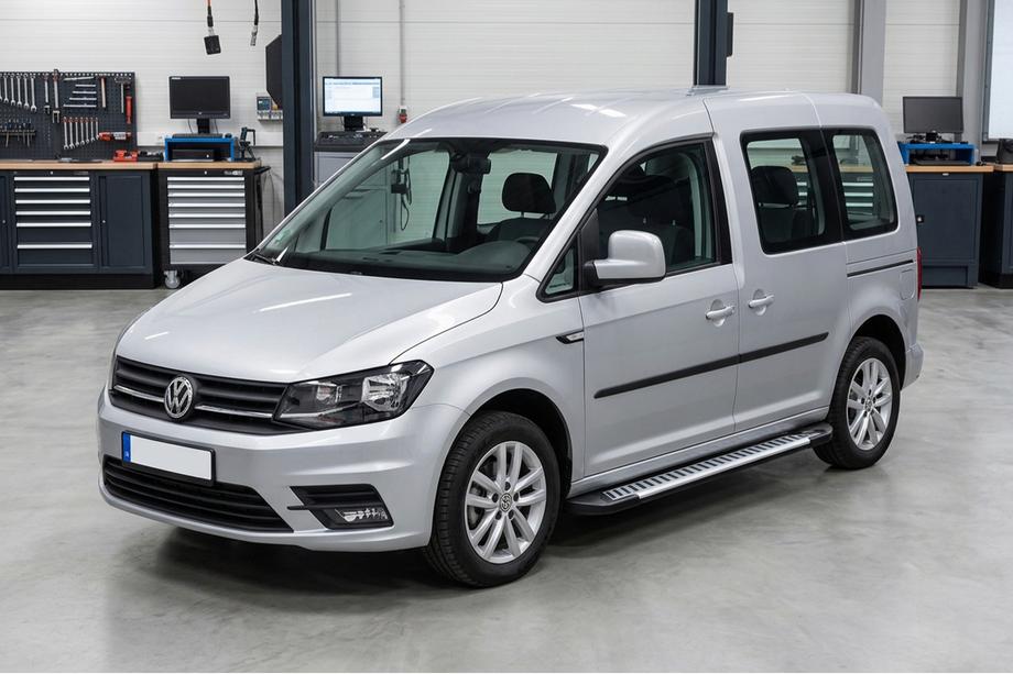 Volkswagen Caddy 2015–2020 Sidosteg Line (2 st, aluminium) Maxi hjulbas Image