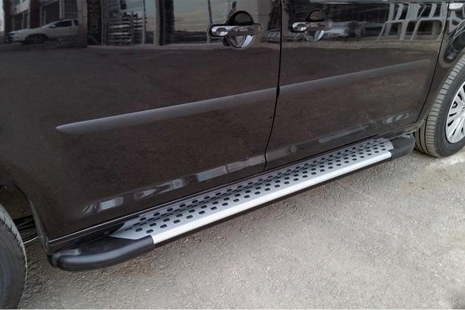Volkswagen Caddy 2015–2020 Sidosteg Allmond Grey (2 st, aluminium) Maxi hjulbas Image