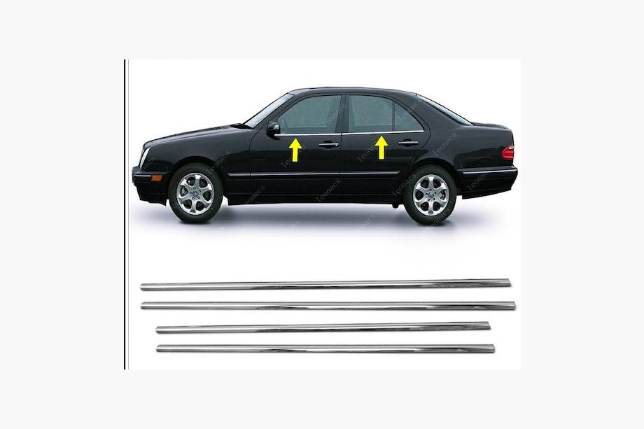 Mercedes E-class W210 1995–2002 Nedre fönsterlister (4 st, rostfritt stål) OmsaLine – italienskt rostfritt stål Foto 5
