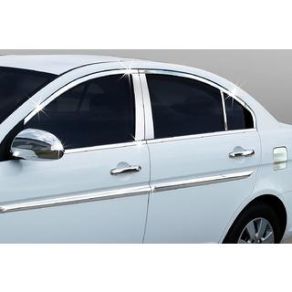 Komplett fönsterlistkit (14 delar, rostfritt stål) Hyundai Accent 2006–2010 foto 1