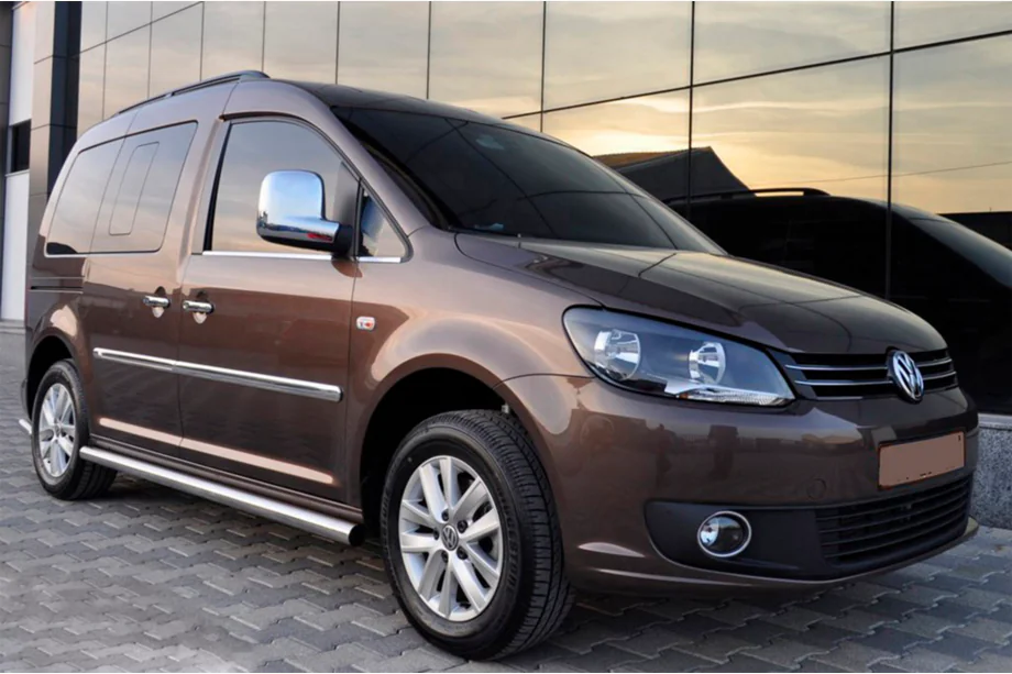 Volkswagen Caddy 2004–2010 Sidorör BB001 (2 st, rostfritt stål) Image