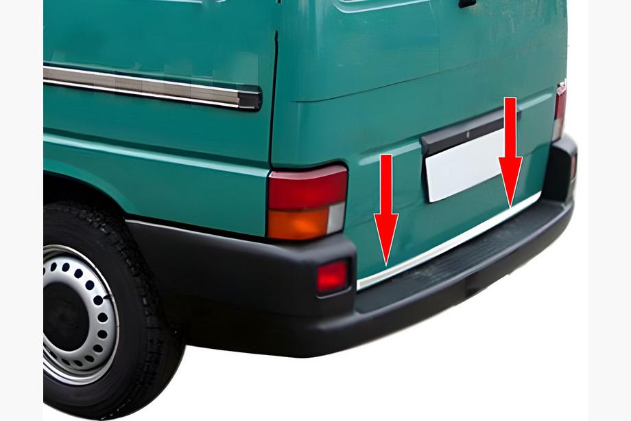 Volkswagen T4 Transporter 1990–2003 Kantskydd för bagagelucka i rostfritt stål OmsaLine, baklucka (1 dörr) Image