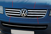 Volkswagen T5 Caravelle 2004–2010 Gallerlister (6 st, rostfritt) foto 3