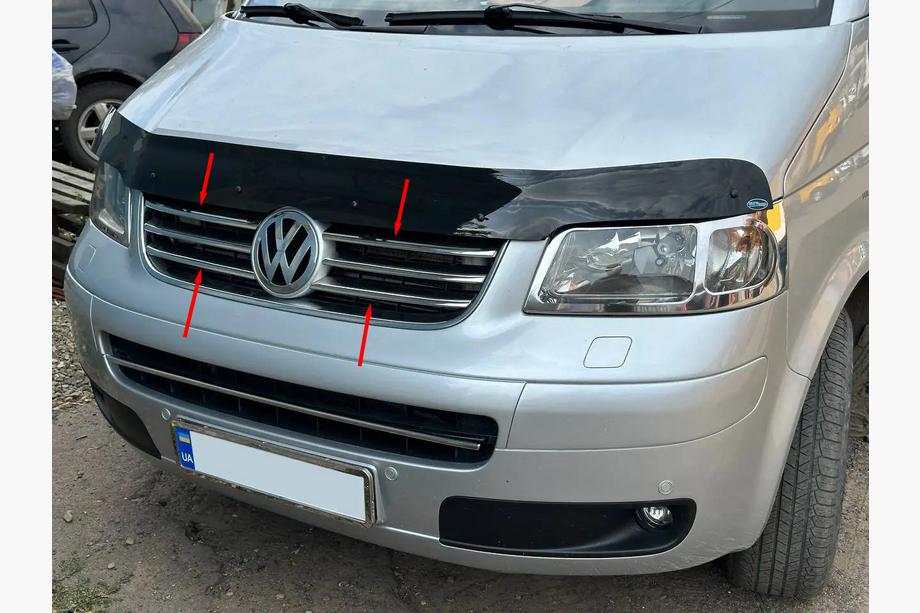 Volkswagen T5 Caravelle 2004–2010 Gallerlister (6 st, rostfritt) Image