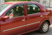 Dacia Logan I 2008–2012 Dörrlister (4 st, rostfritt stål) Carmos - turkiskt stål foto 4