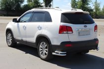 Kia Sorento II XM 2009–2014 Bakre dubbla hörnskydd AK003-dubbel (rostfritt) foto 2