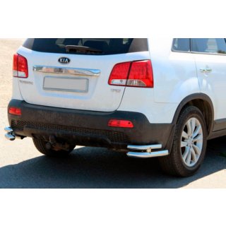 Bakre dubbla hörnskydd AK003-dubbel (rostfritt) Kia Sorento II XM 2009–2014 foto 1