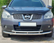 Nissan Qashqai 2007–2010 Främre dubbel frontbåge ST014 (rostfritt stål) foto 1