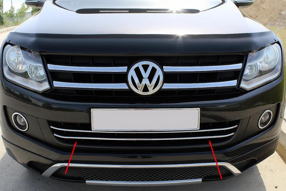Volkswagen Amarok 2010–2022 Skyddslister för främre stötfångare (2 st, rostfritt stål) Image