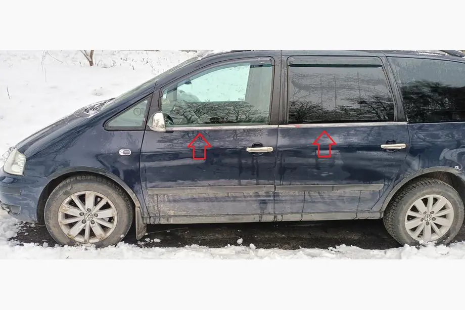 Volkswagen Sharan 1995–2010 Fönsterlister (4 st, rostfritt) Image