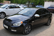 Hyundai Accent 2006–2010 Kromade spegelkåpor (2 st, plast) foto 1