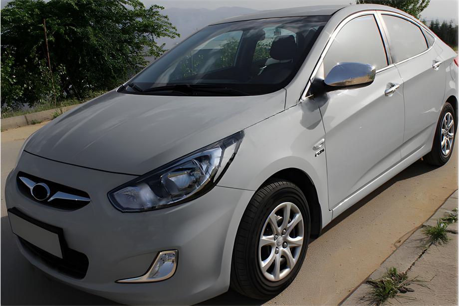Hyundai Accent 2011–2017 Kromade backspegelskal utan utskärning för blinkers (2 st) Image