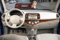 Nissan Micra K12 2003–2010 Instrumentpanelskydd Trä foto 1