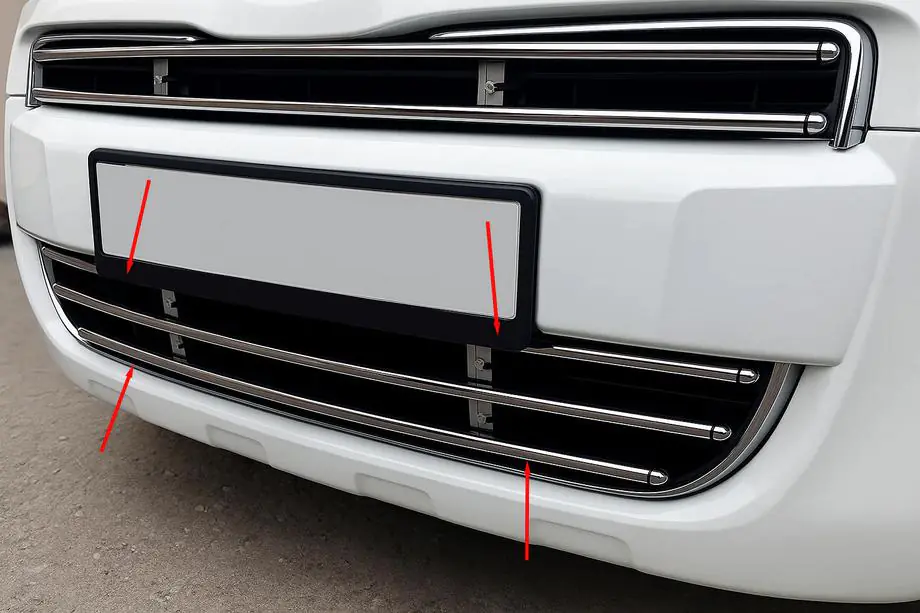 Peugeot Partner Tepee 2008–2018 Hel grill (rostfritt stål) Image