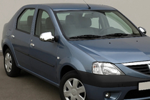 Renault Logan I 2005–2008 Kompletta spegelkåpor (2 st) Carmos - kromad plast foto 1